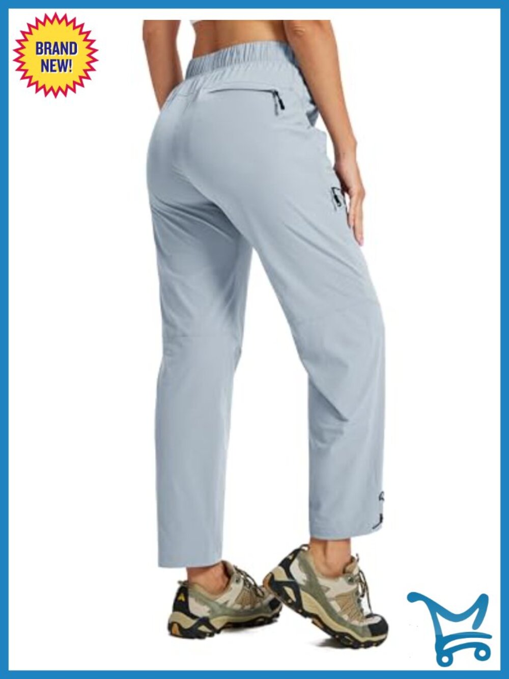 Womens Hiking Cargo Pants Waterproof Lightweight Zipper Pockets UPF 50+